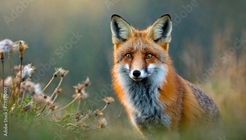 The red fox vulpes in the jungles.