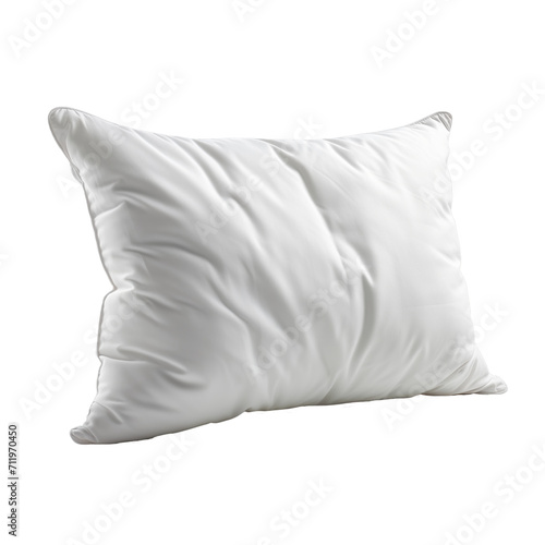 Blank white pillow on a transparent background.