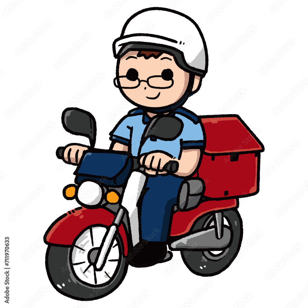 郵便配達員のイラスト 郵便配達員のイラスト