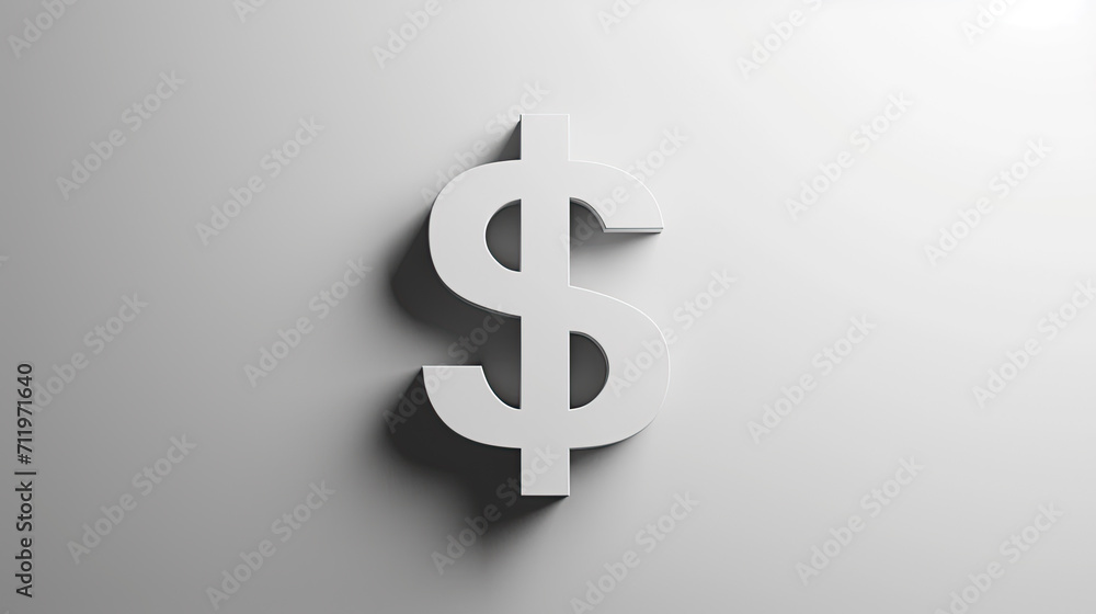 white dollar symbol on white background on white background with a hard shadow. white dollar symbol on white background on white background with a hard shadow.