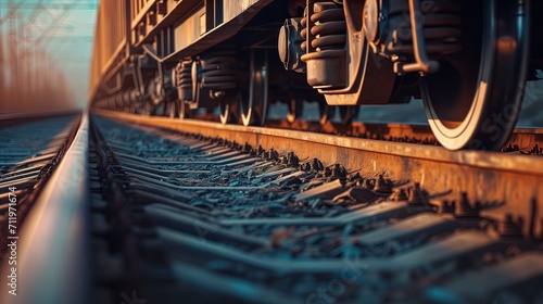 Close-Up of Train on Train Track, Transportation, Railroads, Travel, Locomotive, Industrial, Infrastructure, Transportation System, Railway, Vehicle, Engine photo