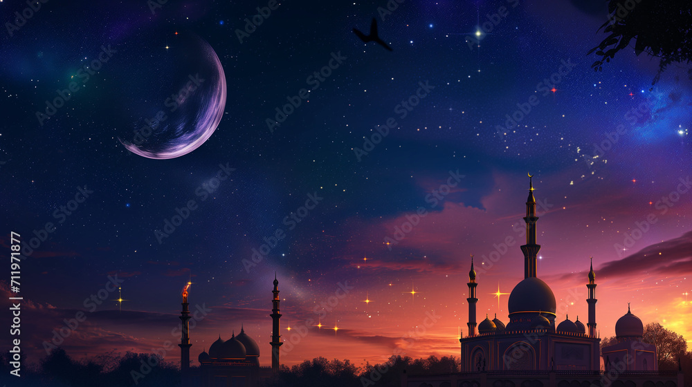 ramadan and idul fitri background, Enchanting Ramadan and Eid Al-Fitr