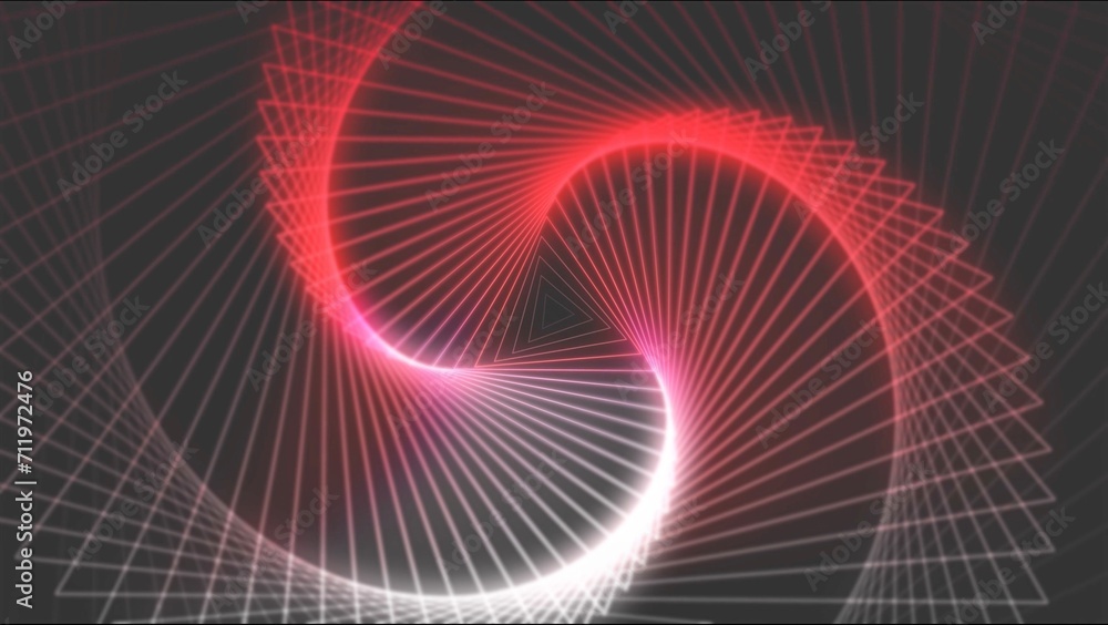 Abstract background. Triangle rotating on black background creating optical illusion Abstract background. Triangle rotating on black background creating optical illusion