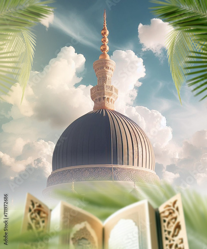 Muslim Islamic theme background, maulid and Ramadhan