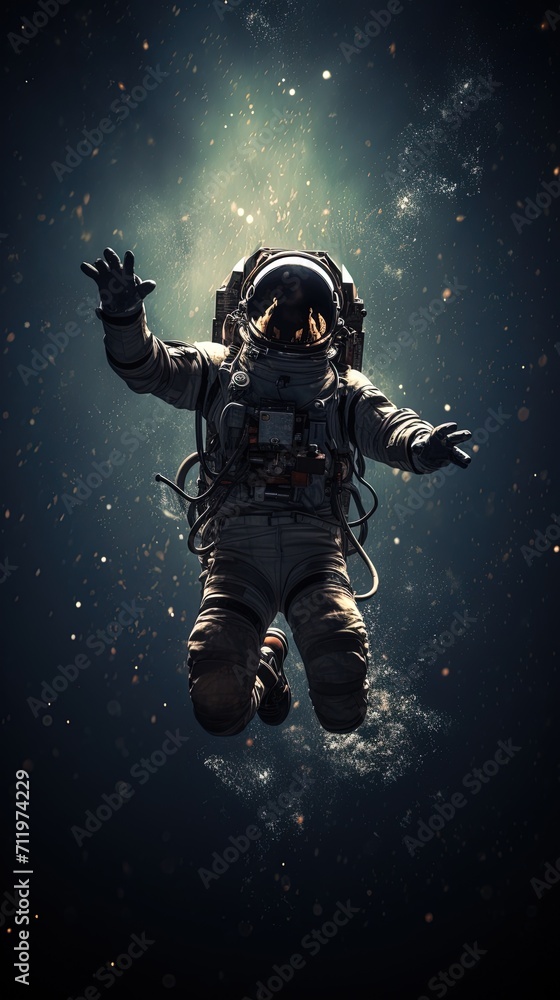 astronaut in the night