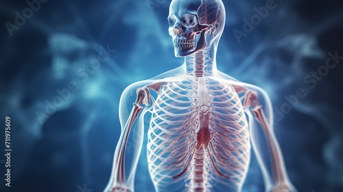 Anatomy of Human Bones on medical background