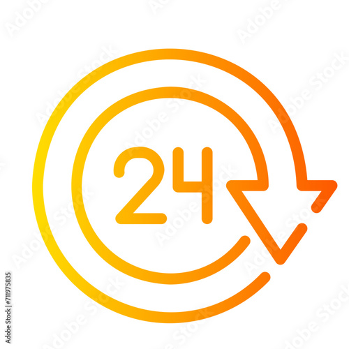 24 hours Line Gradient Icon