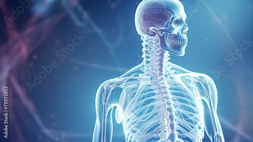 Anatomy of Human Bones on medical background