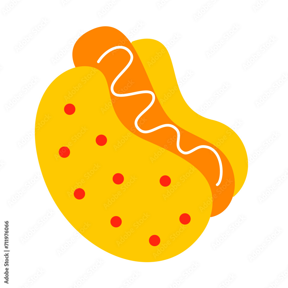 Hot dog of cute clip art vector flat illustration Hot dog of cute clip art vector flat illustration