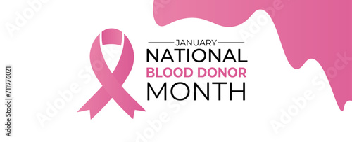 National Blood Donor Month. Awareness and prevention. Celebrate annual in January. Medical healthcare concept. Human support and protection. Poster, banner, cover, card, and background. Vector illustr