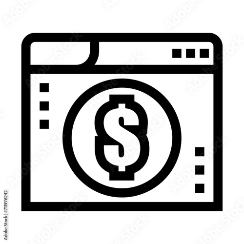 Icono de banco digital. Finanzas, plataforma bancaria, banca virtual. Ilustración vectorial