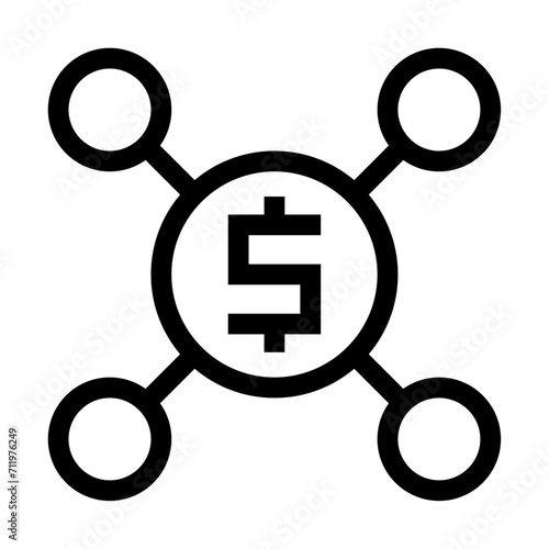 Icono de conexión económica. Enlace financiero, Integración monetaria. Ilustración vectorial