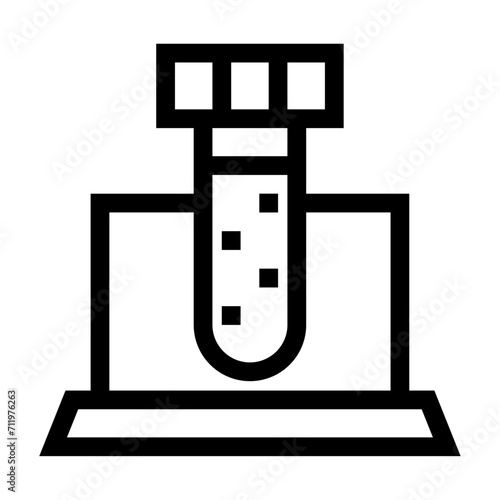 Icono de tubo de ensayo. Análisis de laboratorio, experimento químico, reactivo. Ilustración vectorial