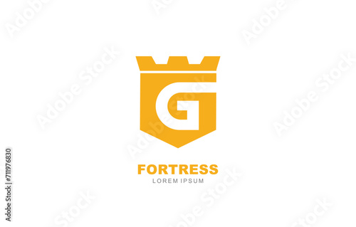 G Letter Fortress secure logo template for symbol of business identity