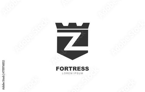 Z Letter Fortress secure logo template for symbol of business identity