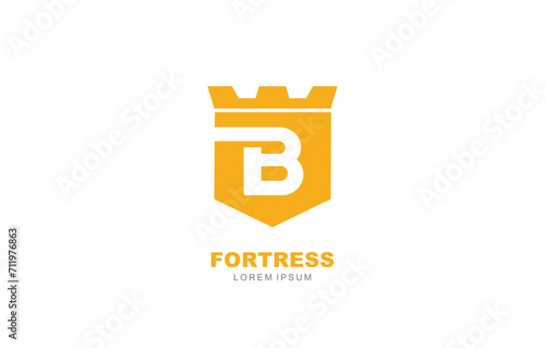 B Letter Fortress secure logo template for symbol of business identity