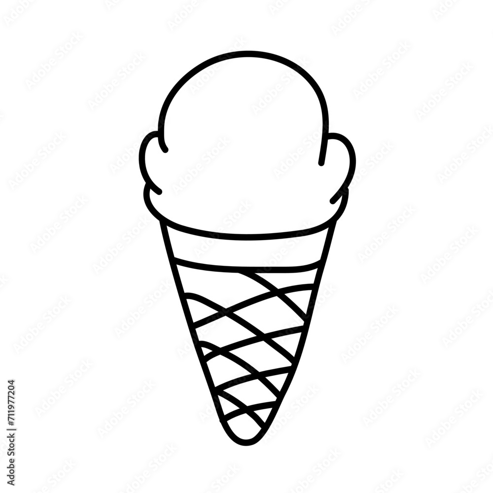Cone ice cream of doodle clip art vector illustration Cone ice cream of doodle clip art vector illustration
