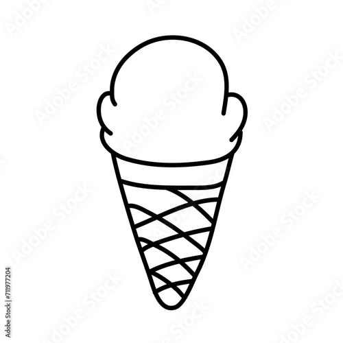 Cone ice cream of doodle clip art vector illustration