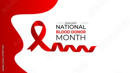National Blood Donor month (NBDM) is observed every year in January, to celebrate the lifesaving impact of blood and platelet donors. banner, cover, flyer, greeting card, poster. Vector illustration