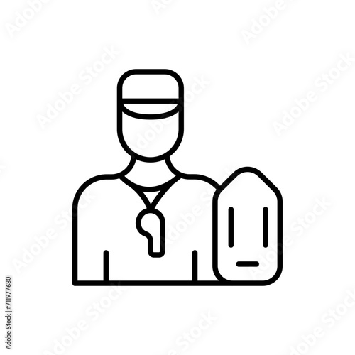 Lifeguard outline icons, minimalist vector illustration ,simple transparent graphic element .Isolated on white background