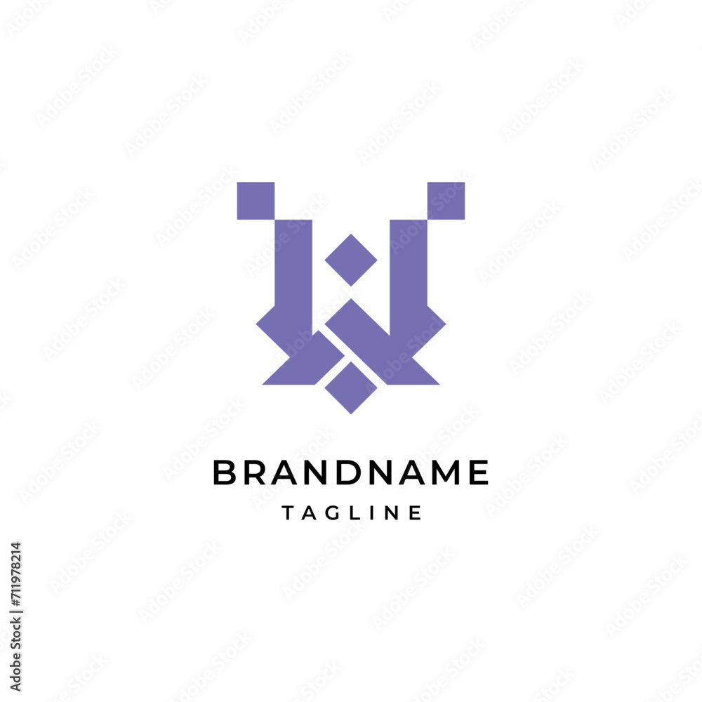 Unique modern geometric creative elegant letter W logo template Unique modern geometric creative elegant letter W logo template