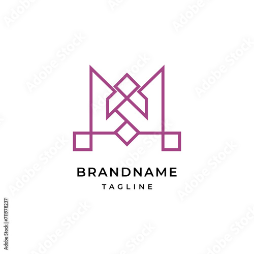 Unique modern geometric creative elegant letter W logo template