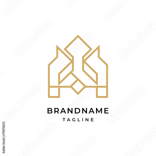 Unique modern geometric creative elegant letter W logo template