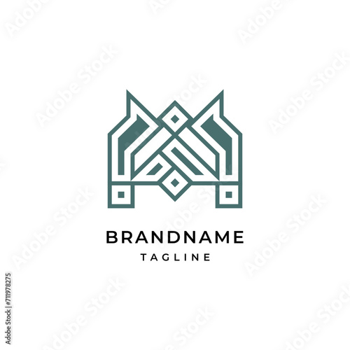 Unique modern geometric creative elegant letter W logo template