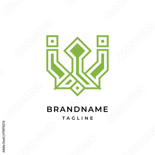 Unique modern geometric creative elegant letter W logo template