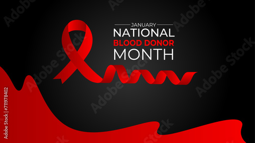 vector graphic of national blood donor month  Holiday concept. Template for background, banner, cover, website, flyer, brochure, Greeting Card, background card, poster with text inscription.