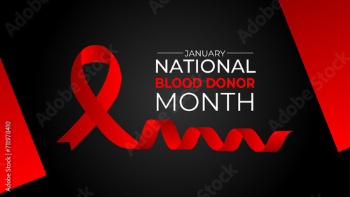 vector graphic of national blood donor month  Holiday concept. Template for background, banner, cover, website, flyer, brochure, Greeting Card, background card, poster with text inscription.