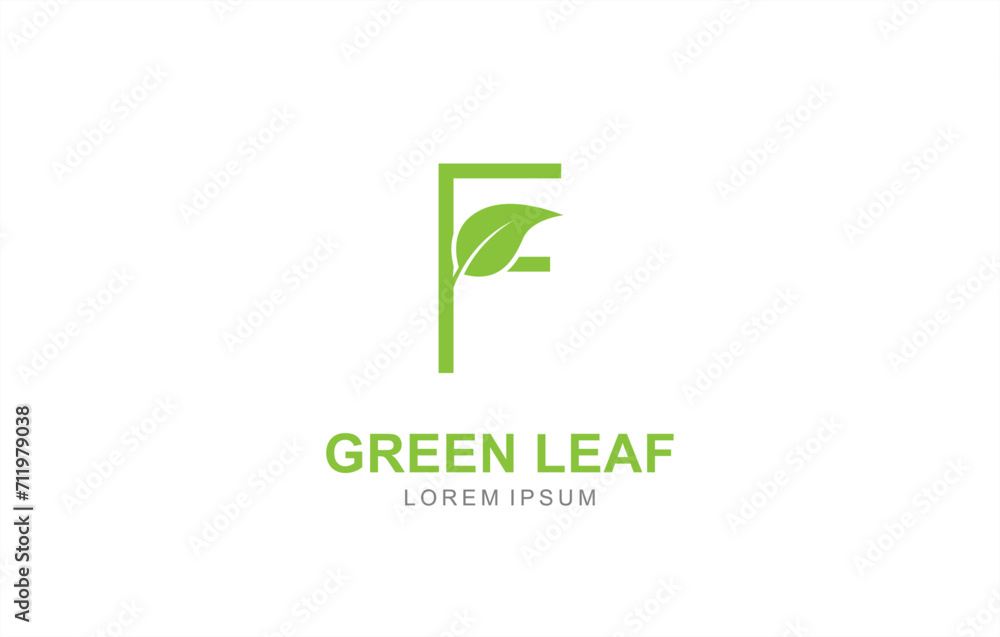F Letter Leaf logo template for symbol of business identity F Letter Leaf logo template for symbol of business identity