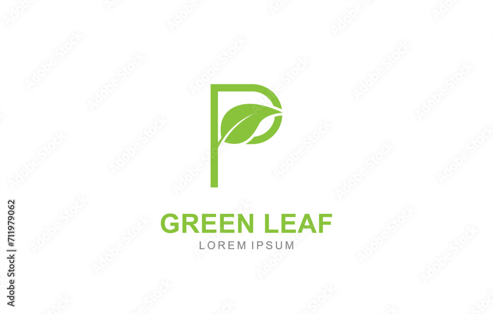P Letter Leaf logo template for symbol of business identity P Letter Leaf logo template for symbol of business identity