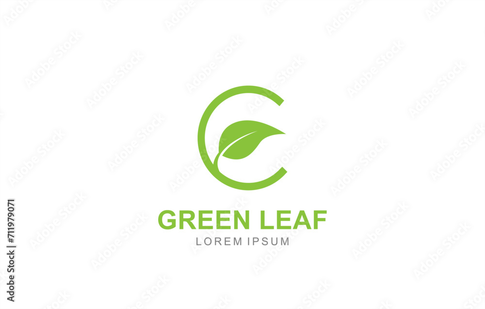 Obraz premium C Letter Leaf logo template for symbol of business identity