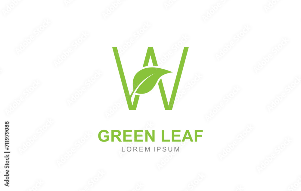 W Letter Leaf logo template for symbol of business identity W Letter Leaf logo template for symbol of business identity