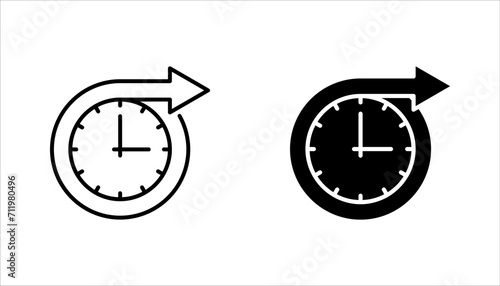 Long term icon set. clock sign. vector illustration