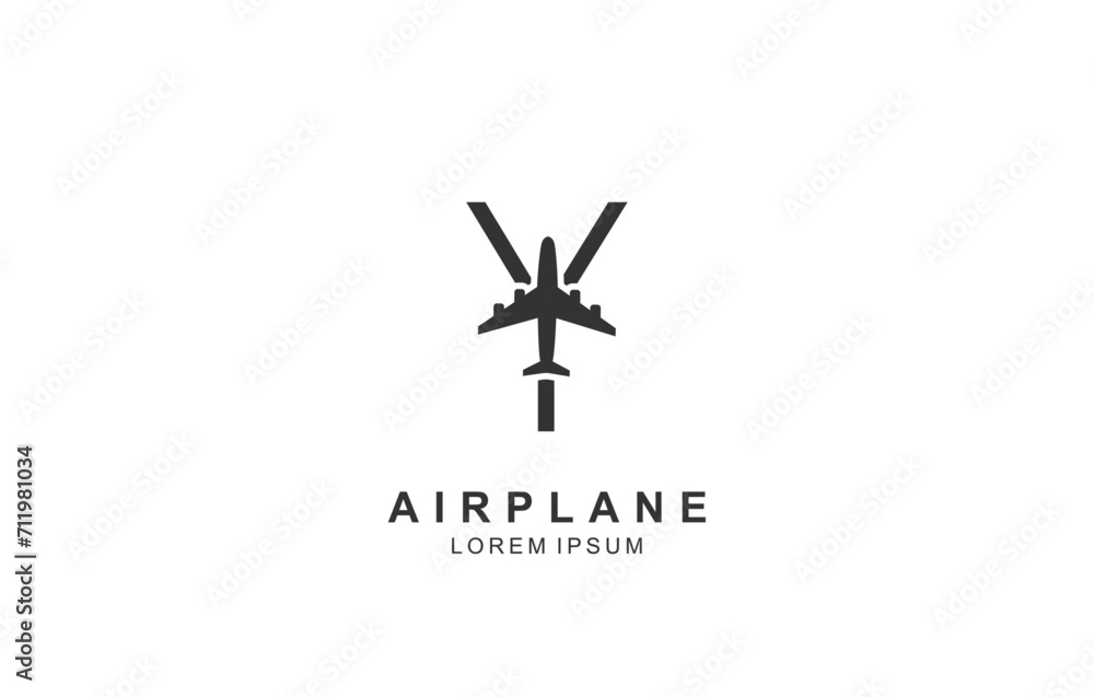 Y Letter Plane Travel logo template for symbol of business identity