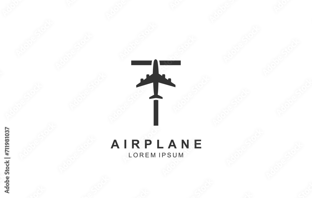T Letter Plane Travel logo template for symbol of business identity T Letter Plane Travel logo template for symbol of business identity