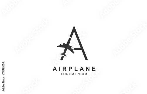 A Letter Plane Travel logo template for symbol of business identity © ARTLERY DESIGN