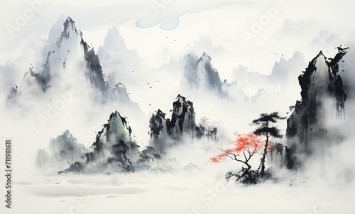 수채화 새해 배경