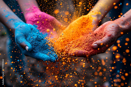 Holi is a popular and significant Hindu festival celebrated as the Festival of Colours, Love and Spring with people throwing different colors of powder paint in the air 