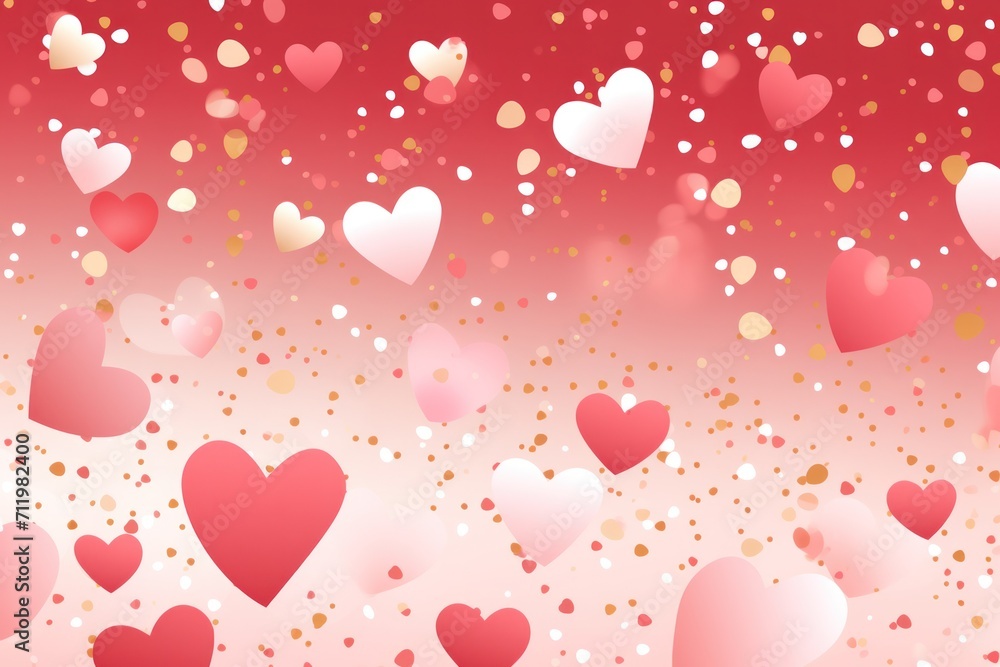Valentine's Day themed backdrop with heart shapes and particles. Seasonal celebration and decoration.
