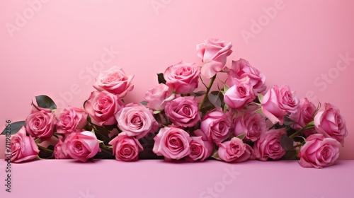 flowers rose pink background illustration soft feminine  romantic delicate  elegant blush flowers rose pink background