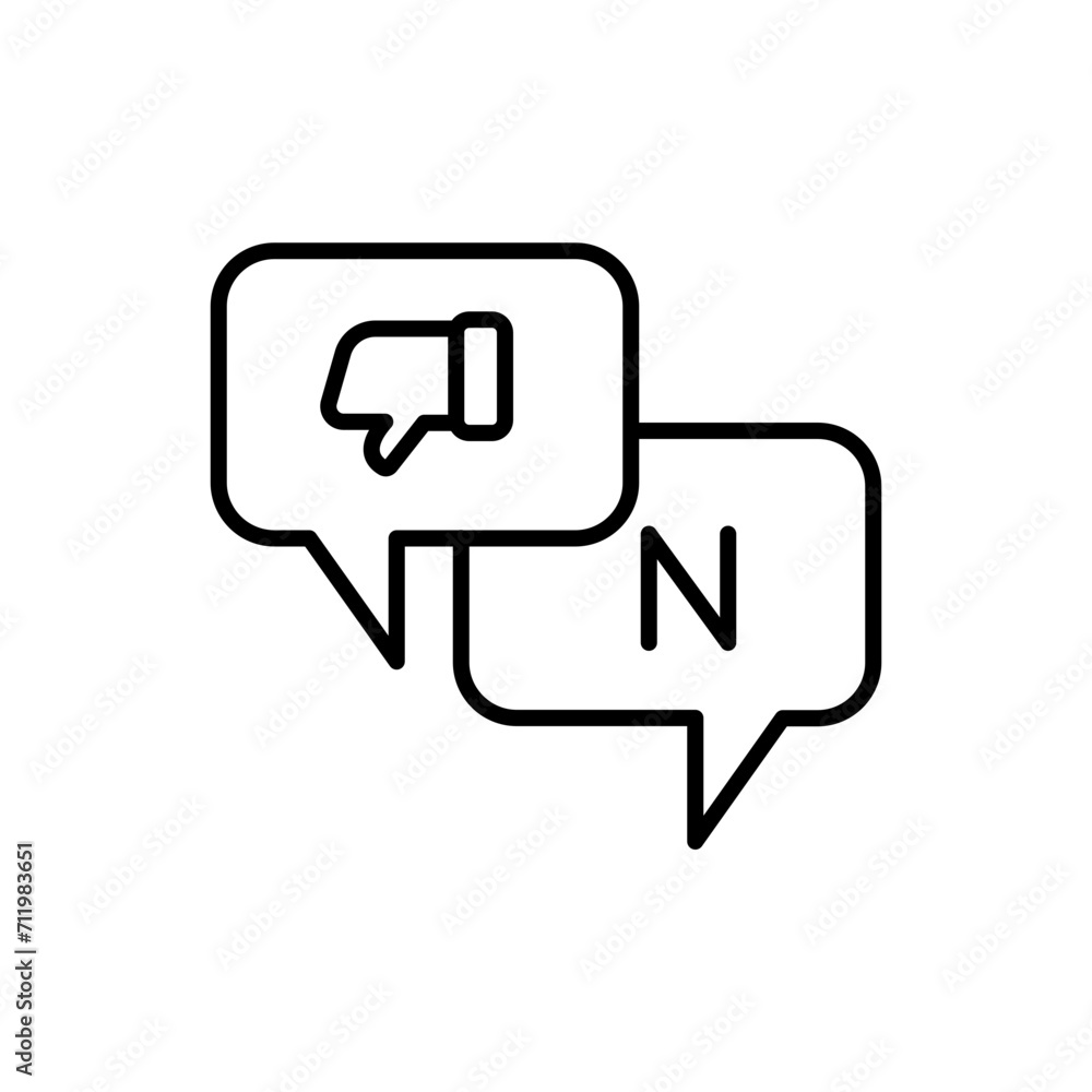 Bad chat outline icons, minimalist vector illustration ,simple transparent graphic element .Isolated on white background