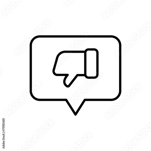 Bad comment outline icons, minimalist vector illustration ,simple transparent graphic element .Isolated on white background