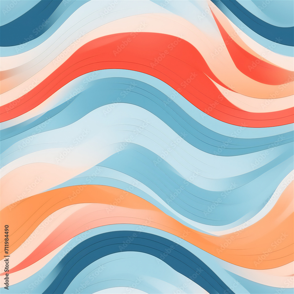 Seamless pattern : Abstract Wave in Aqua, Blue, Coral, Orange, and Pale Gray
Seamless pattern : Abstract Wave in Aqua, Blue, Coral, Orange, and Pale Gray