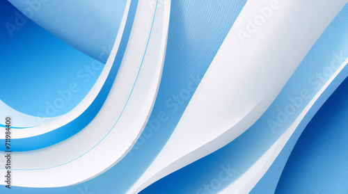 Modernes abstraktes blaues Hintergrunddesign mit Schichten aus strukturiertem, weißem, transparentem Material in Dreiecksrauten- und Quadratformen in zufälligen geometrischen Mustern 