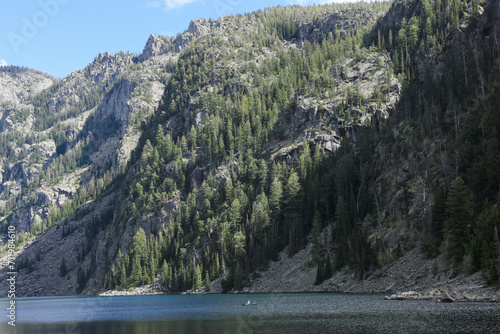 Solo Kayaking Freemont Lake Pinedale Wyoming U.S.A. Wind River Range photo