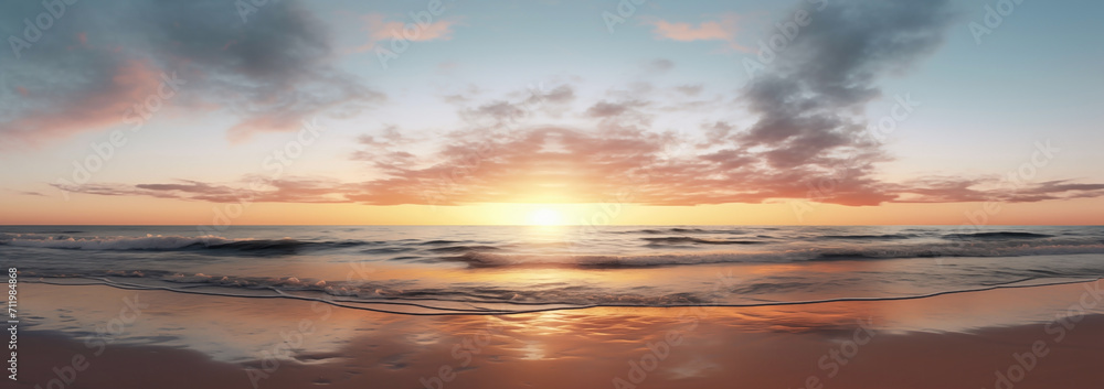 Twilight Serenade: Picturesque Sunset at the Seashore
