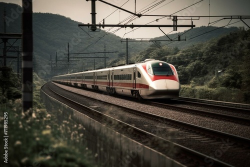 Speedy train in Japan. Generative AI